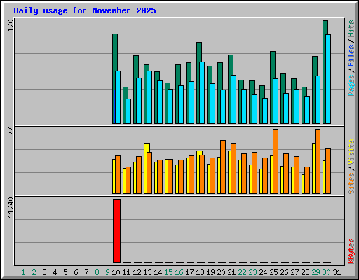 Daily usage for November 2025