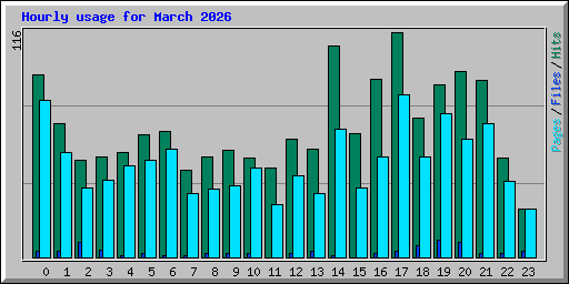 Hourly usage for March 2026